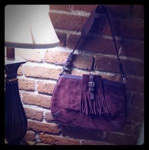 Authentic plum/wine suede BURBERRY bag!